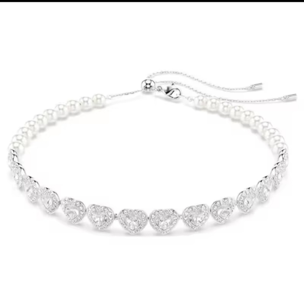 Gorgeous Ariana GRANDE x Pearls And Crystal ❤️s Necklace